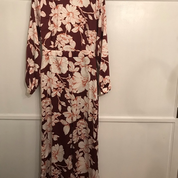 Satin floral print wide-leg Jumpsuit - Picture 5 of 5